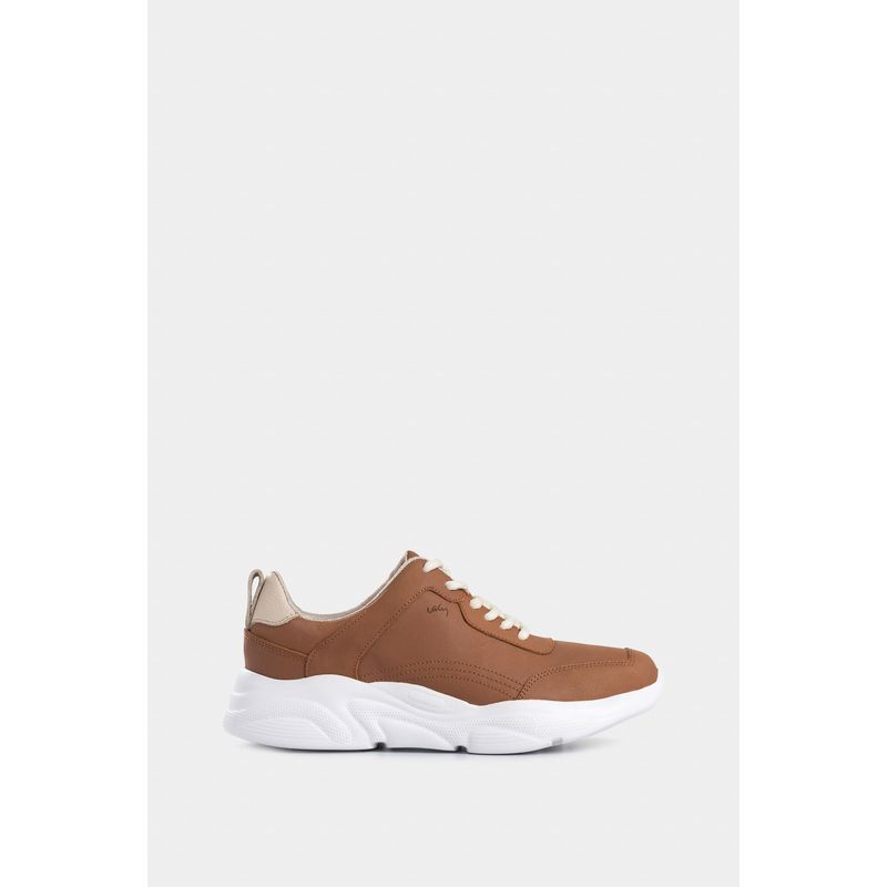 VELEZ - Vélez Zapatillas Mori De Cuero  Mujer Suela Deportiva Miel