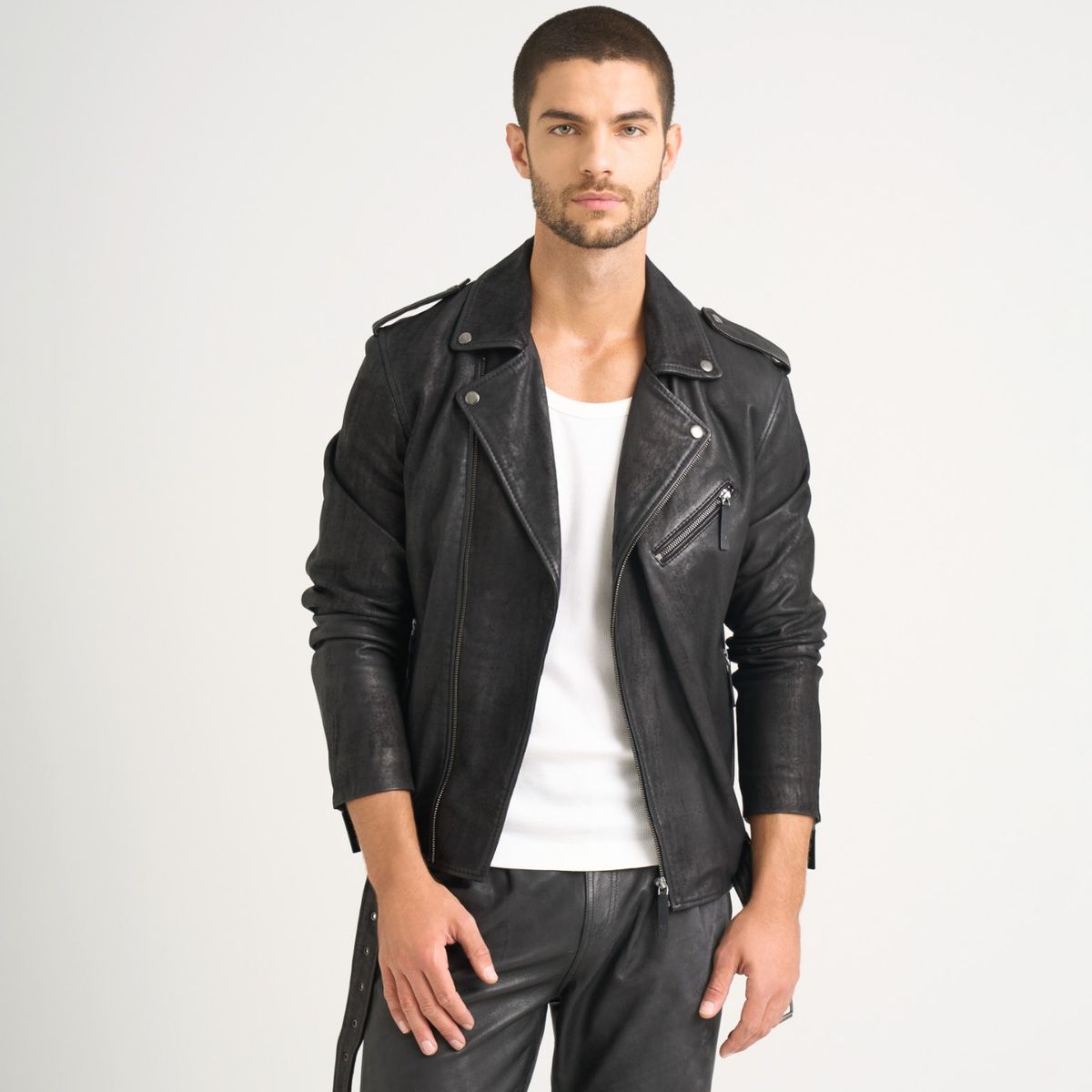 VELEZ - Vélez Chaqueta Alcor 2.0 Cuero Hombre Silueta Biker Negro
