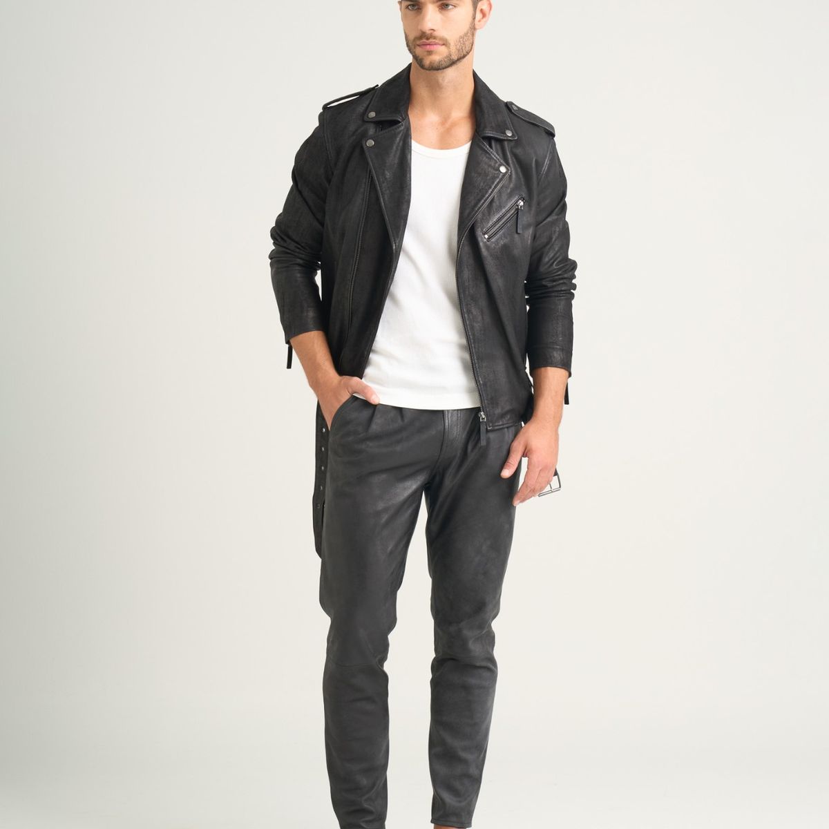 VELEZ - Vélez Chaqueta Alcor 2.0 Cuero Hombre Silueta Biker Negro