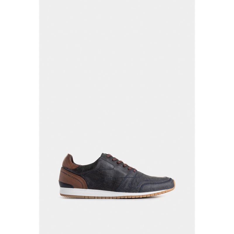VELEZ - Vélez Zapatillas Deportivos De Cuero Vintage Azul Oscuro