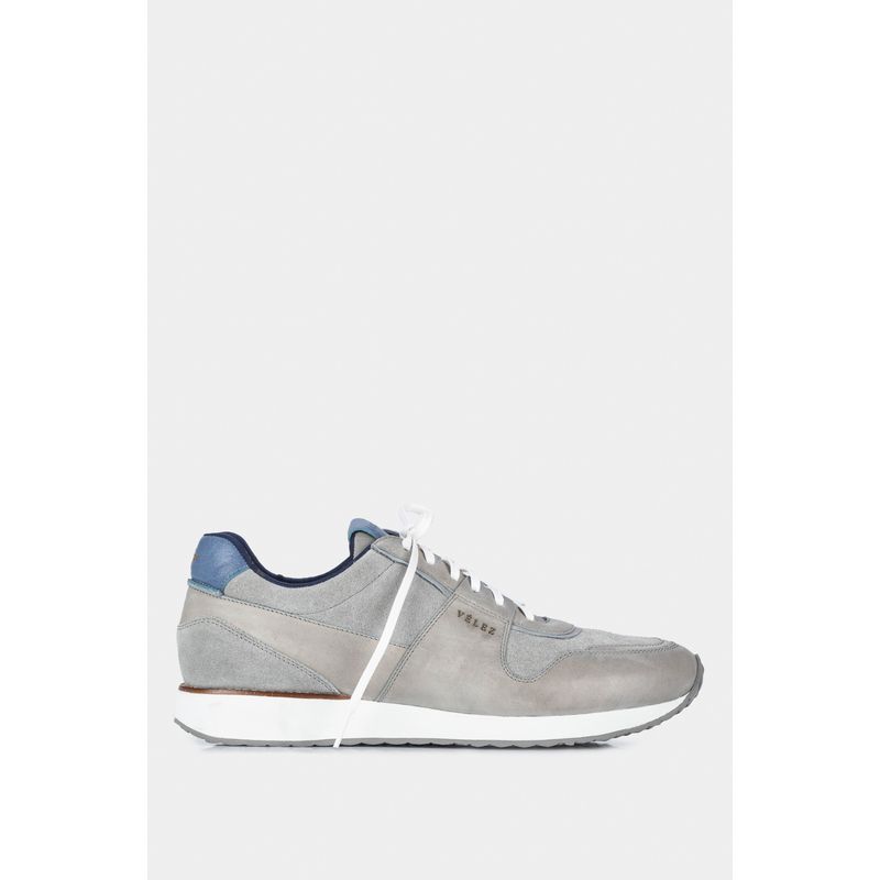 VELEZ - Vélez Zapatillas Pumbra Cuero Liso Y Gamuzado Hombre Gris