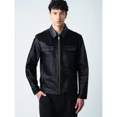 VELEZ - Vélez Chaqueta Lyra Cuero Pelo Hombre Silueta Trucker Negro