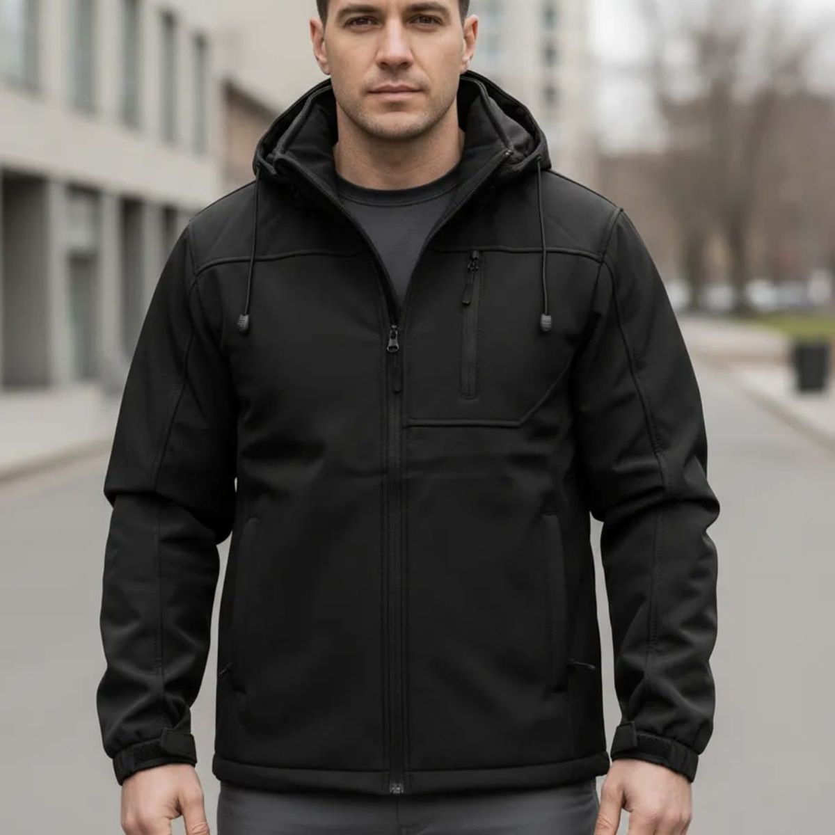 BLUE MOUNTAIN - Chaqueta Softshell Hombre Termica Impermeable Con Micropolar