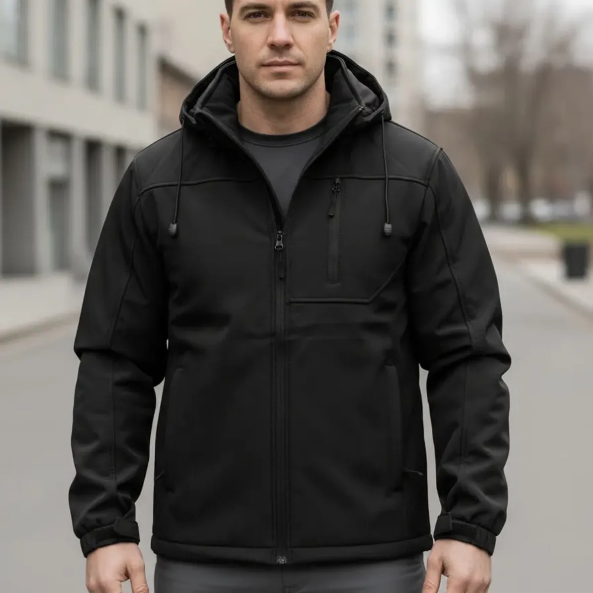 BLUE MOUNTAIN - Chaqueta Softshell Hombre Termica Impermeable Con Micropolar