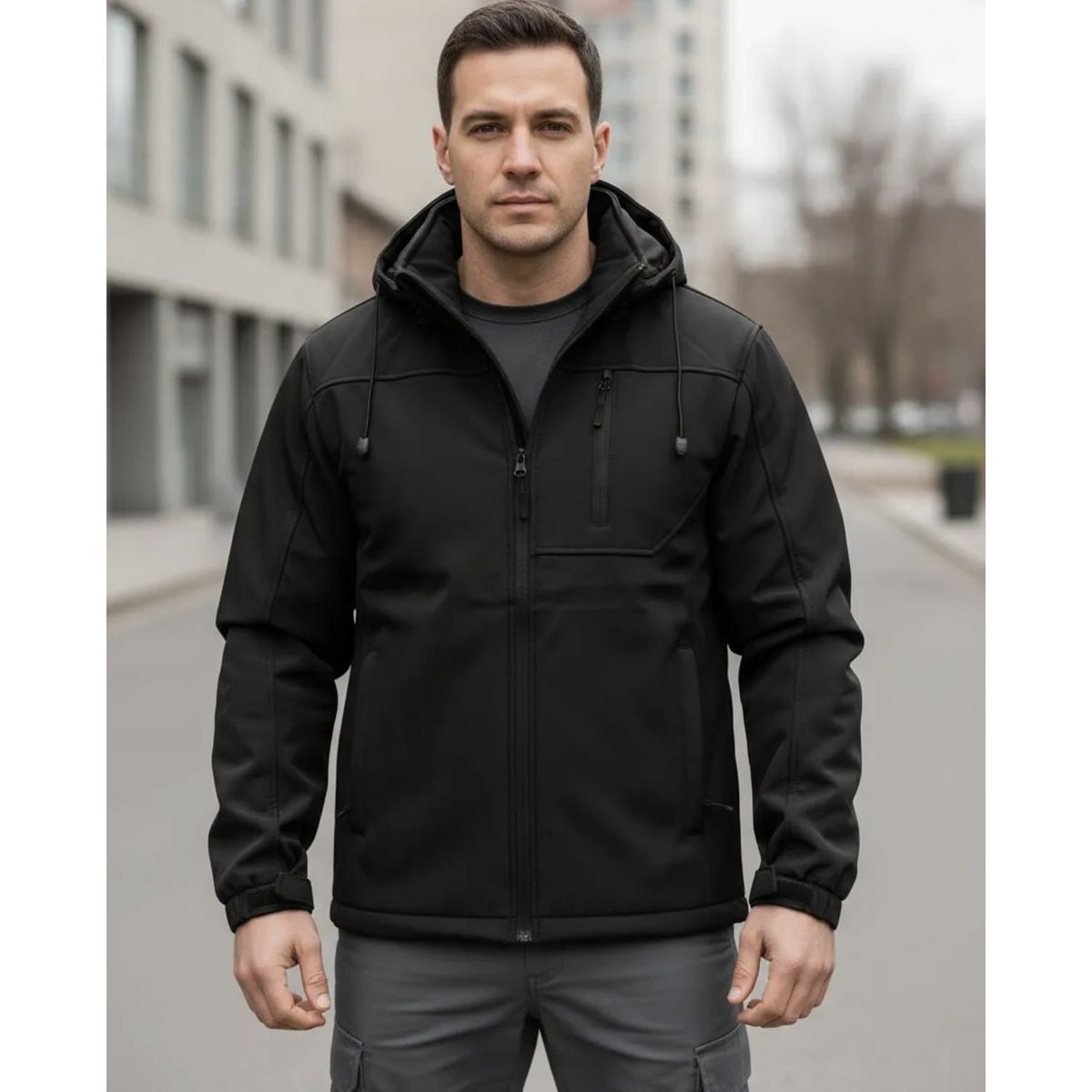 BLUE MOUNTAIN - Chaqueta Softshell Hombre Termica Impermeable Con Micropolar