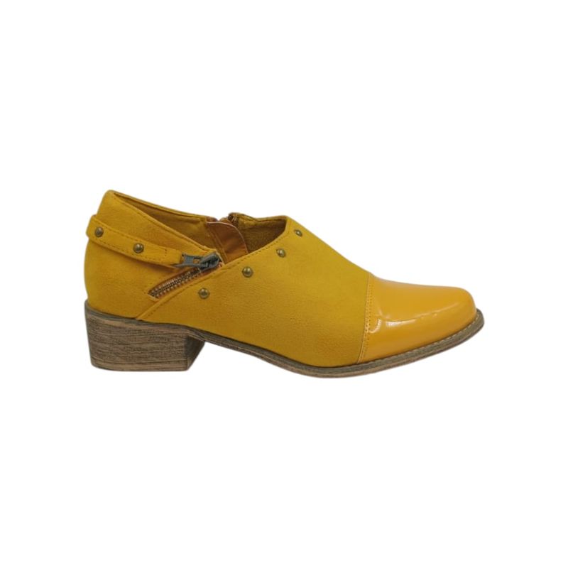 HERIEL - Zapato Amarillo Taco Bajo Mujer