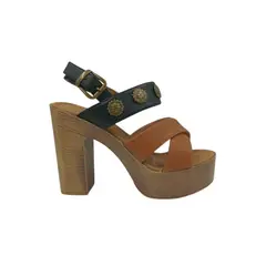 HERIEL - Sandalia Camel Plataforma Mujer