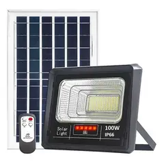 GENERICO - Foco Led Con Panel Solar Reflector 100w Jortan