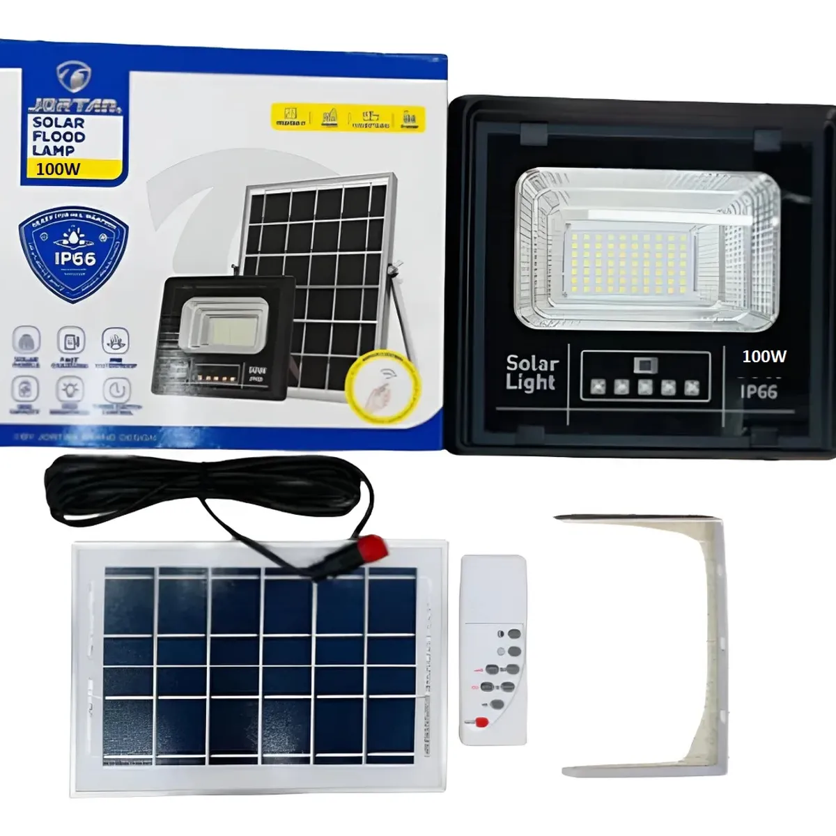 GENERICO - Foco Led Con Panel Solar Reflector 100w Jortan