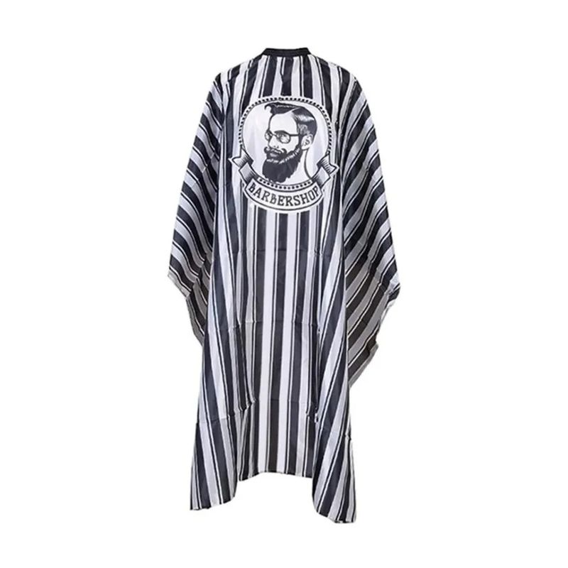 GENERICO - Capa De Barberia Peluqueria Corte Pelo Diseño Franjas Negra COIF FEUR