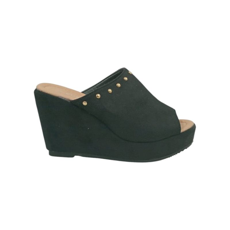 HERIEL - Sandalia Negra Tachas Mujer