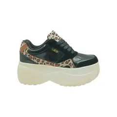 HERIEL - Zapatilla Negra Print Plataforma Mujer