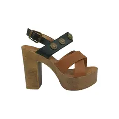HERIEL - Sandalia Camel Plataforma Mujer
