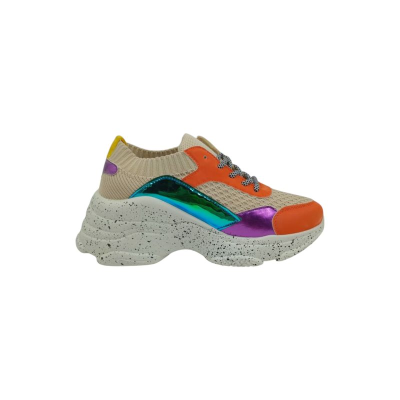 HERIEL - Zapatilla Naranja Plataforma Mujer