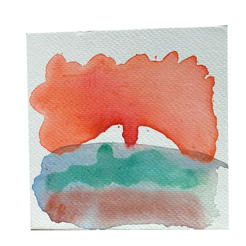 GENERICO - Cuadro decorativo abstracto acuarela 13x13 cm 6