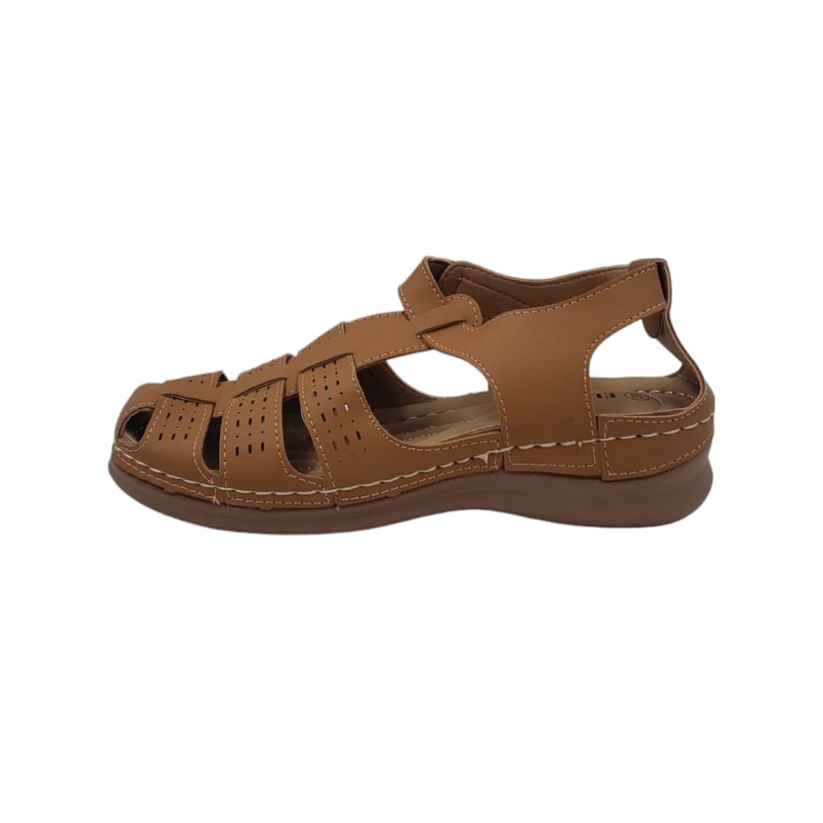 HERIEL - Sandalia Camel Baja Velcro