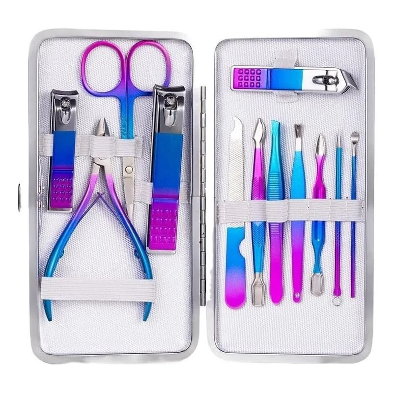 GENERICO - Set De 11 Piezas Corta Uña Manicure Pedicure Unisex Tornasol