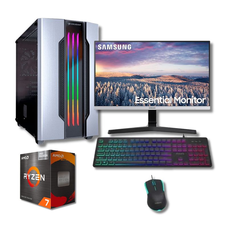 AMD CORP - COMBO PC GAMER AMD RYZEN 7 5700G / 16GB RAM / 512GB SSD + MONITOR 24 FHD
