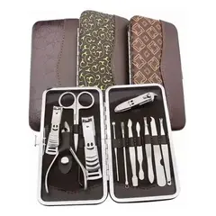 GENERICO - Set De 11 Piezas Corta Uña Manicure Pedicure Unisex Plateado