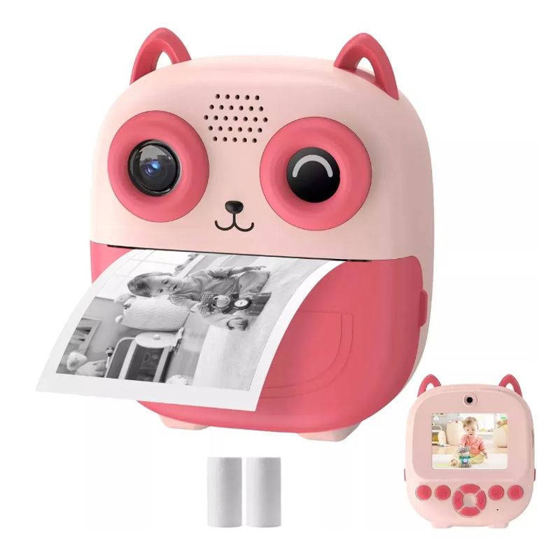 GENERICO - CAMARA FOTOGRAFICA PARA NIÑOS CON IMPRESION INSTANTANEA ROSADA