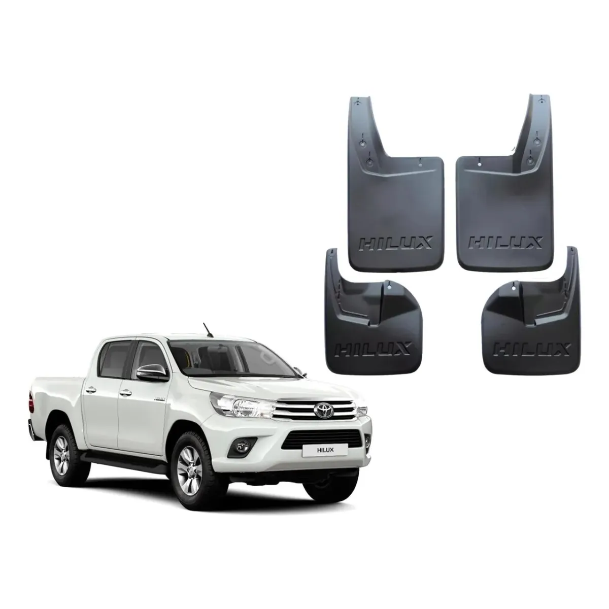 GENERICO - Aleta Guardafango Hilux Sr 2016-2020 Set 4 Piezas