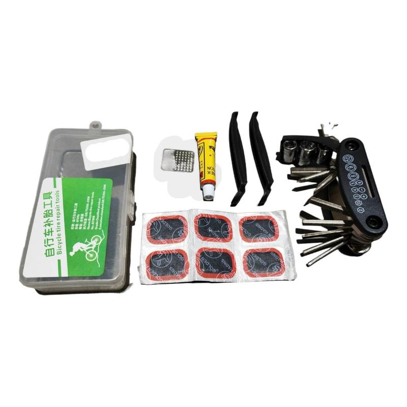 GENERICO - Kit de Reparación Completo para Bicicleta y Herramientas