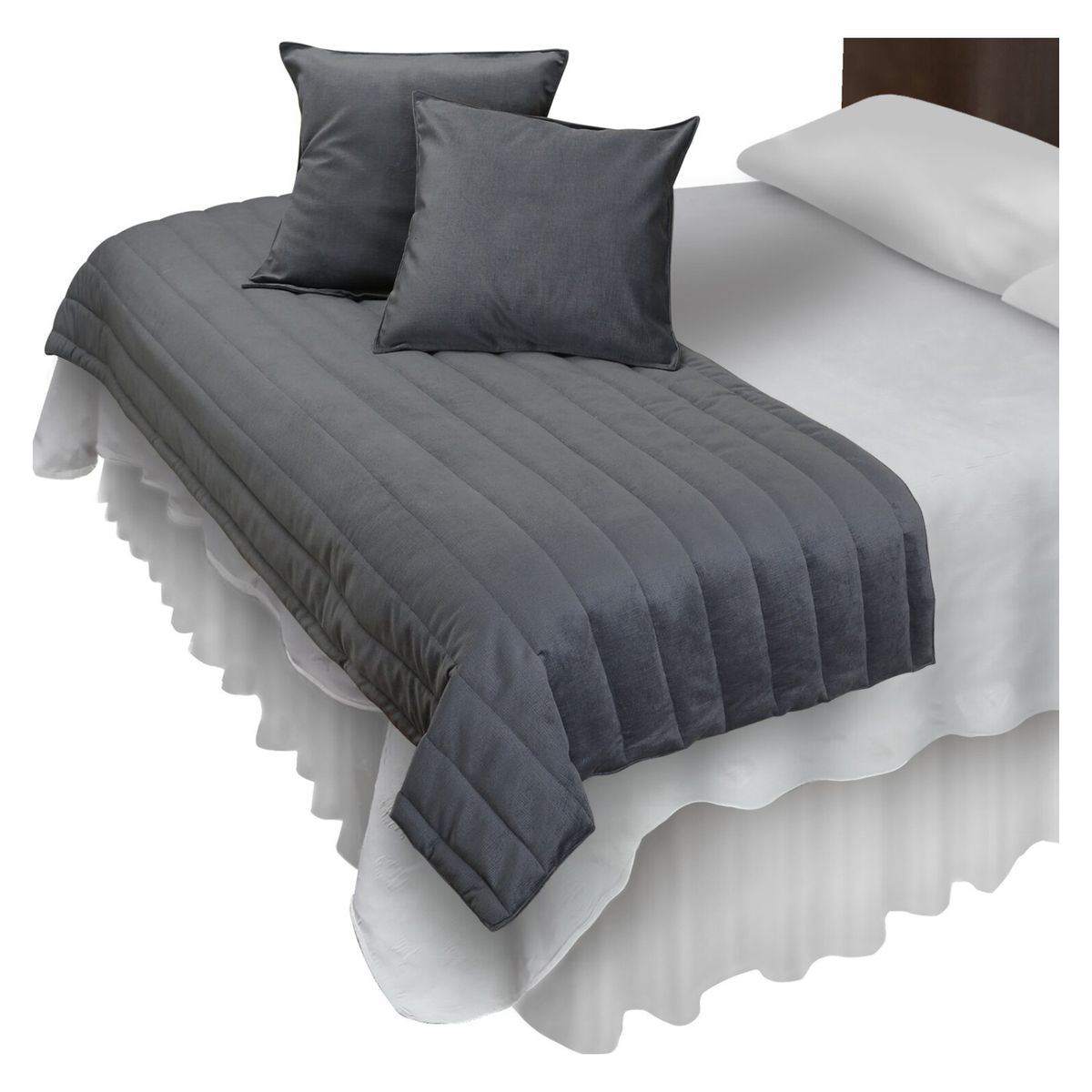 MALLORCA - Piecera Con Fundas Velvet Grafito Reversible