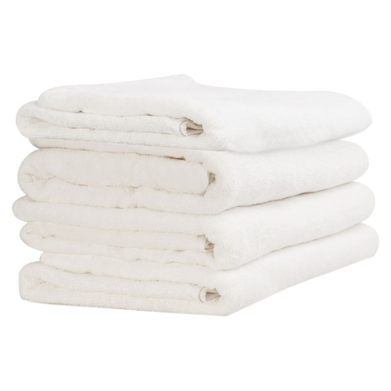 ABUTEX - Set 4 Toallas Blancas de Mano y Cuerpo