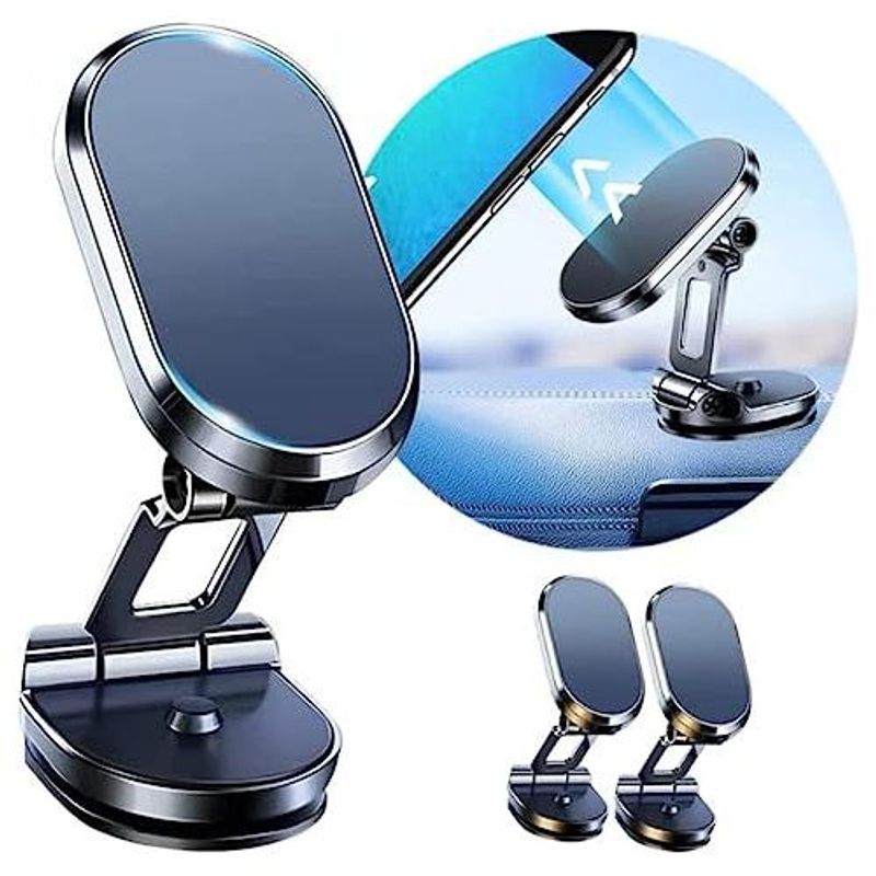 GENERICO - Soporte Magnético Plegable para Teléfonos en Auto 360°