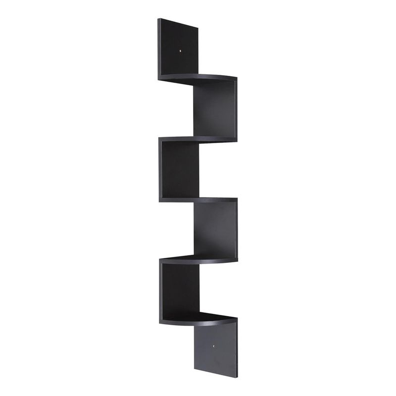 GENERICO - Estante Esquinero Negro de 5 Niveles para Pared Grande