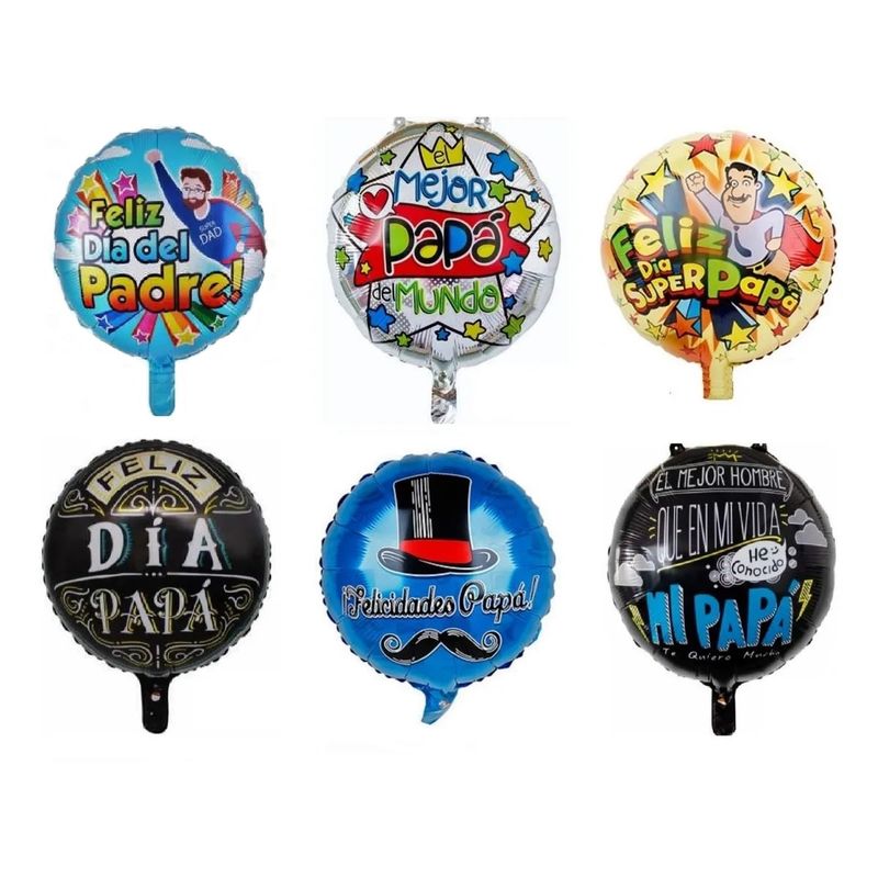 GENERICO - Pack 50 Globos Metálicos FELIZ DÍA Papá 45CM SIN VarillaS…