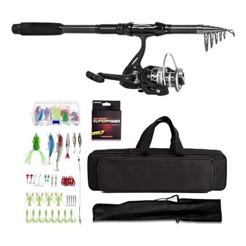 GENERICO - Kit Completo de Pesca Telescópica con Carrete y Accesorios