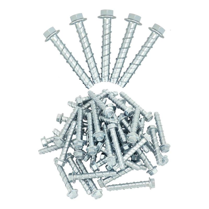 GENERICO - Tornillos de Concreto Galvanizados 38 x 3 - 50 Pcs