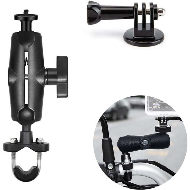 KUANGYE - Soporte Camara Acción Manillar Motocicleta Brazo Giratorio