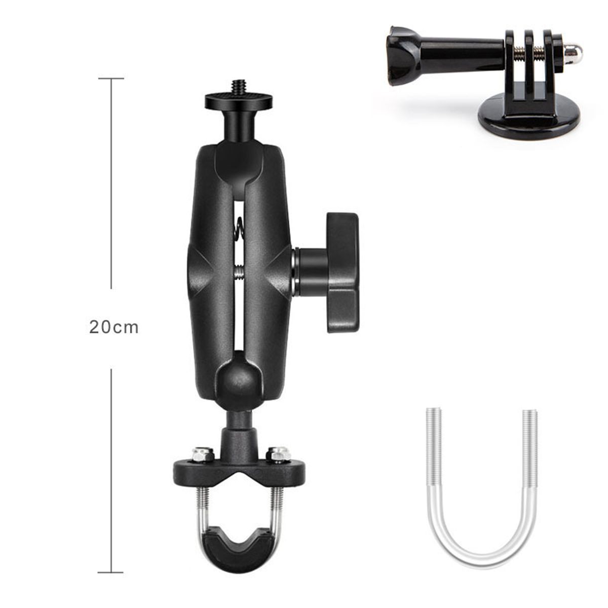 KUANGYE - Soporte Camara Acción Manillar Motocicleta Brazo Giratorio