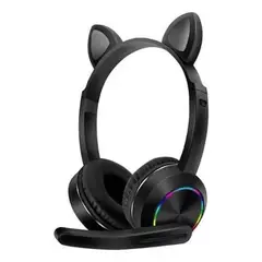 GENERICO - Audífonos Gatito Con Luz LED y Micrófono Para Niños