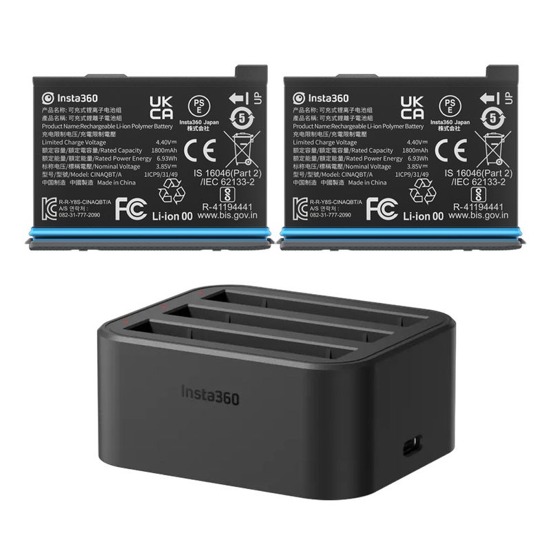 INSTA 360 - Insta360 X3 Accesorios para carga Batería 2 + Adaptador）