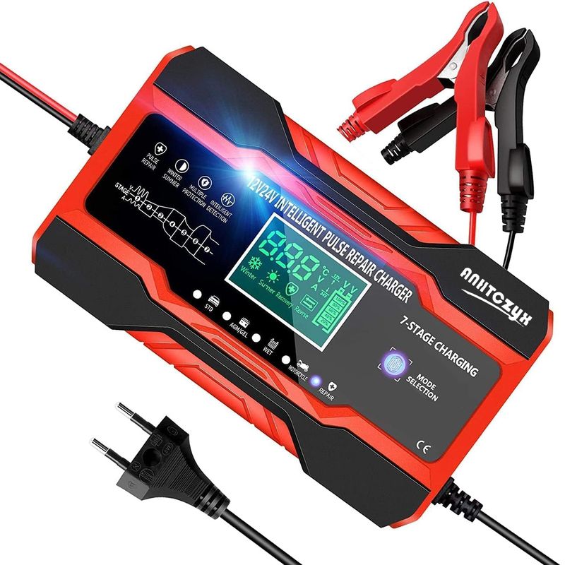 GENERICO - Cargador De Batería Rápido 12v 24v Gel Agm Ciclo Profundo