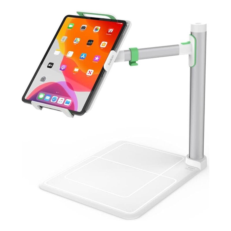 GENERICO - Soporte Ajustable para Tabletas con Brazo Giratorio Blanco
