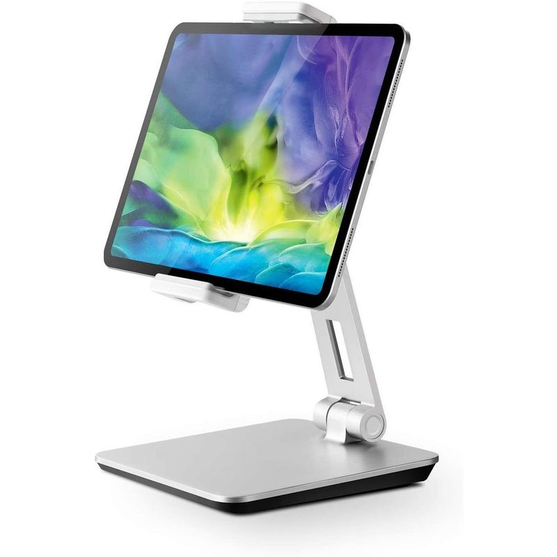 GENERICO - Soporte Plegable Giratorio de Aluminio para Tablet y Celular
