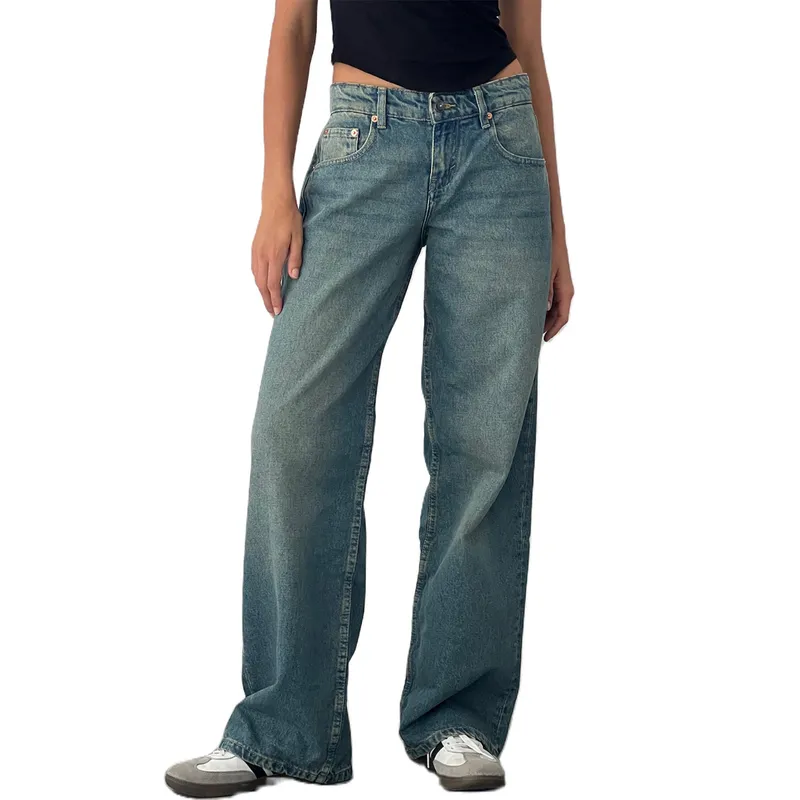 TIOZONEY - Jeans rectos para mujeres