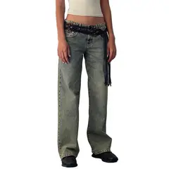 TIOZONEY - Jeans rectos para mujeres