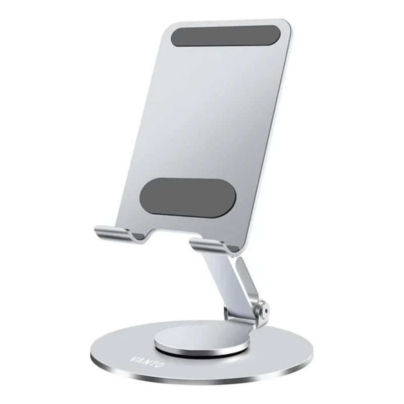 GENERICO - Soporte Giratorio de Acero para Celulares y Tablets Portátil