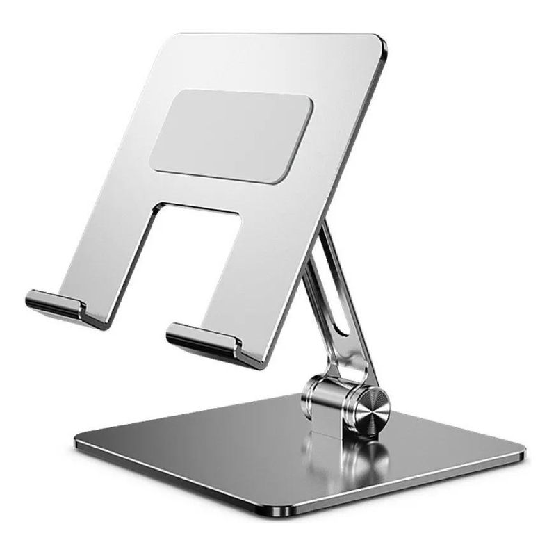 GENERICO - Soporte Plegable Ajustable para Tablet y iPad Gris Firme