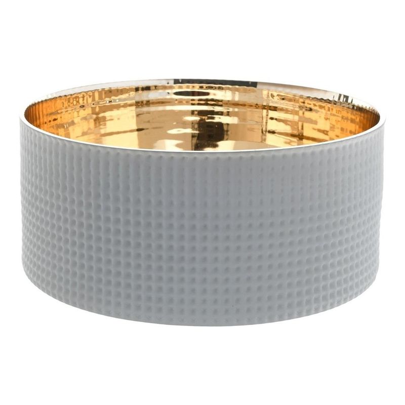 GENERICO - Centro de Mesa Circular de Vidrio Gris para Decoración