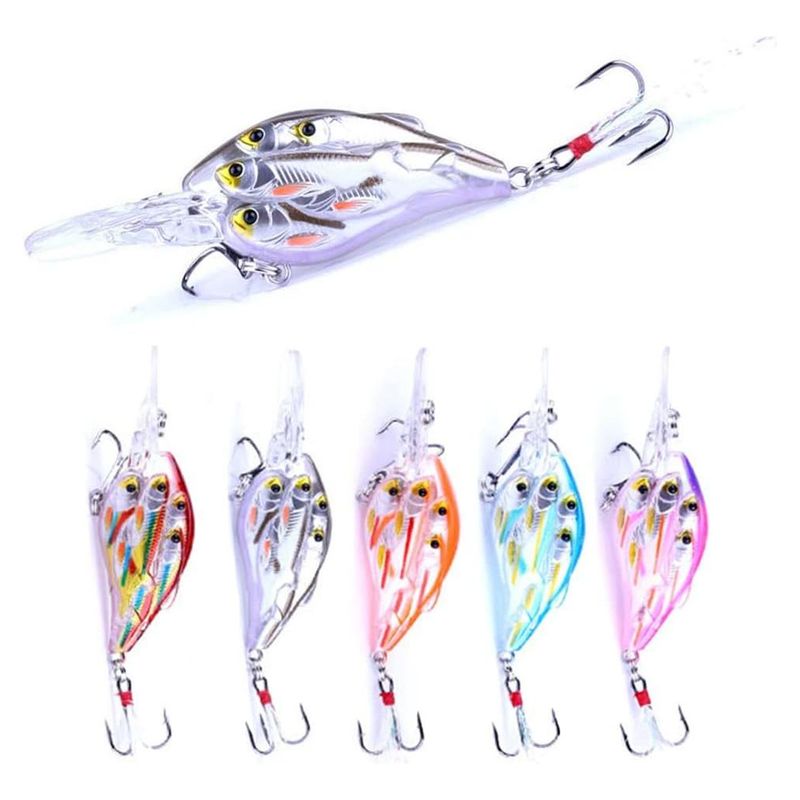 GENERICO - Cebos de Pesca Crankbait para Ríos y Mar 5 Piezas