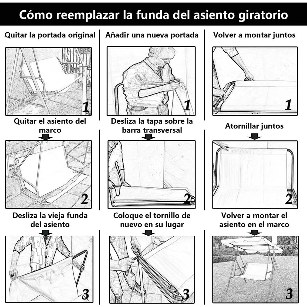 KUANGYE - Fundas De Repuesto Para Columpio Backrest Guard Hammock Shie