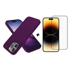 GENERICO - Funda Silicona Slim para iPhone 14 Pro y Protector Pantalla