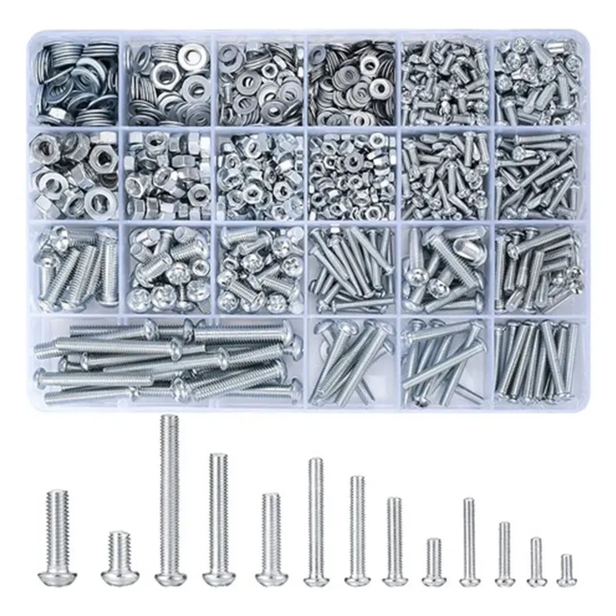 KUANGYE - Kit Surtido De 1059 Piezas De Tornillos, Pernos Y Tuercas