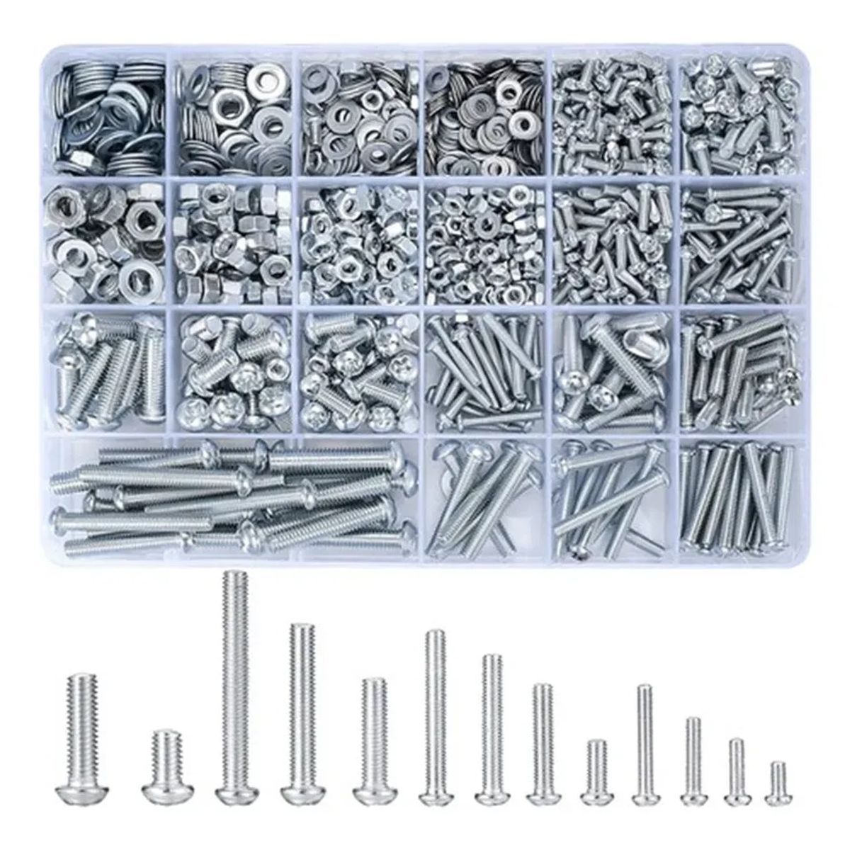 KUANGYE - Kit Surtido De 1059 Piezas De Tornillos, Pernos Y Tuercas